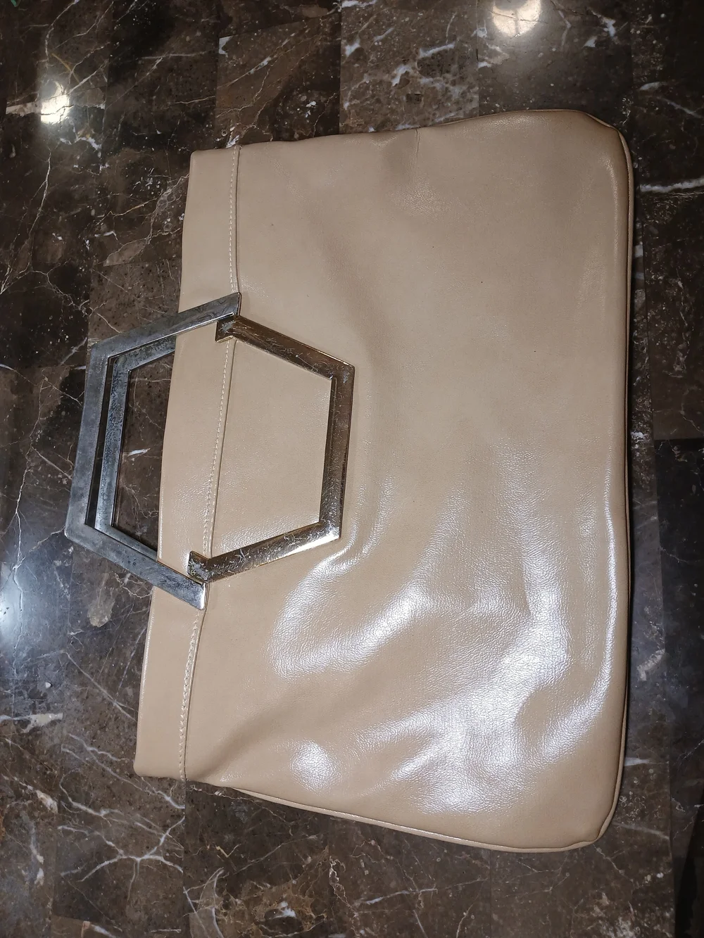 Vtg Buttery Soft Clutch/ Shoulder Bag In Tan
